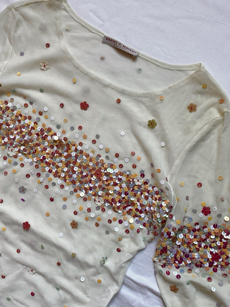 Vintage Daniel & Mayer Sequin Transparent Top