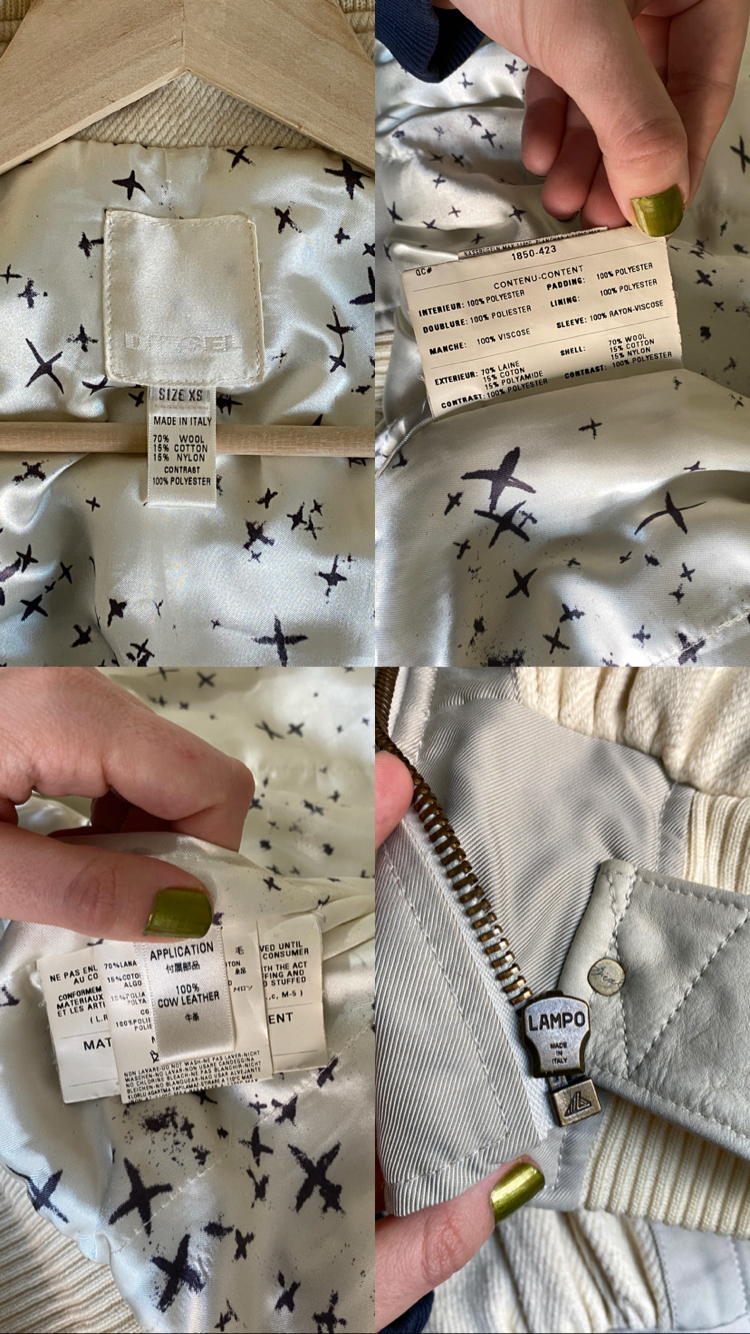 Vintage Diesel Premium Wool & Leather Jacket