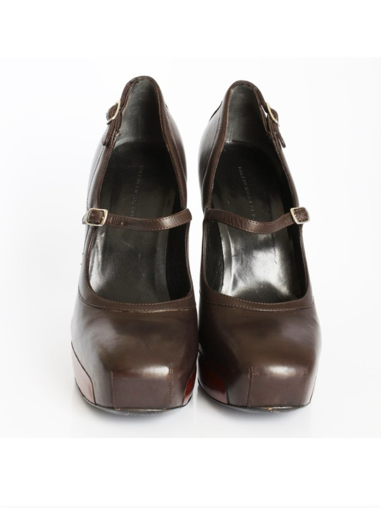 Vintage Balenciaga 2006 Platform Wedge Mary Janes Heels
