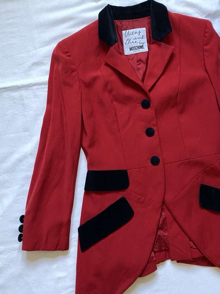Vintage Moschino Wool Red Blazer Jacket