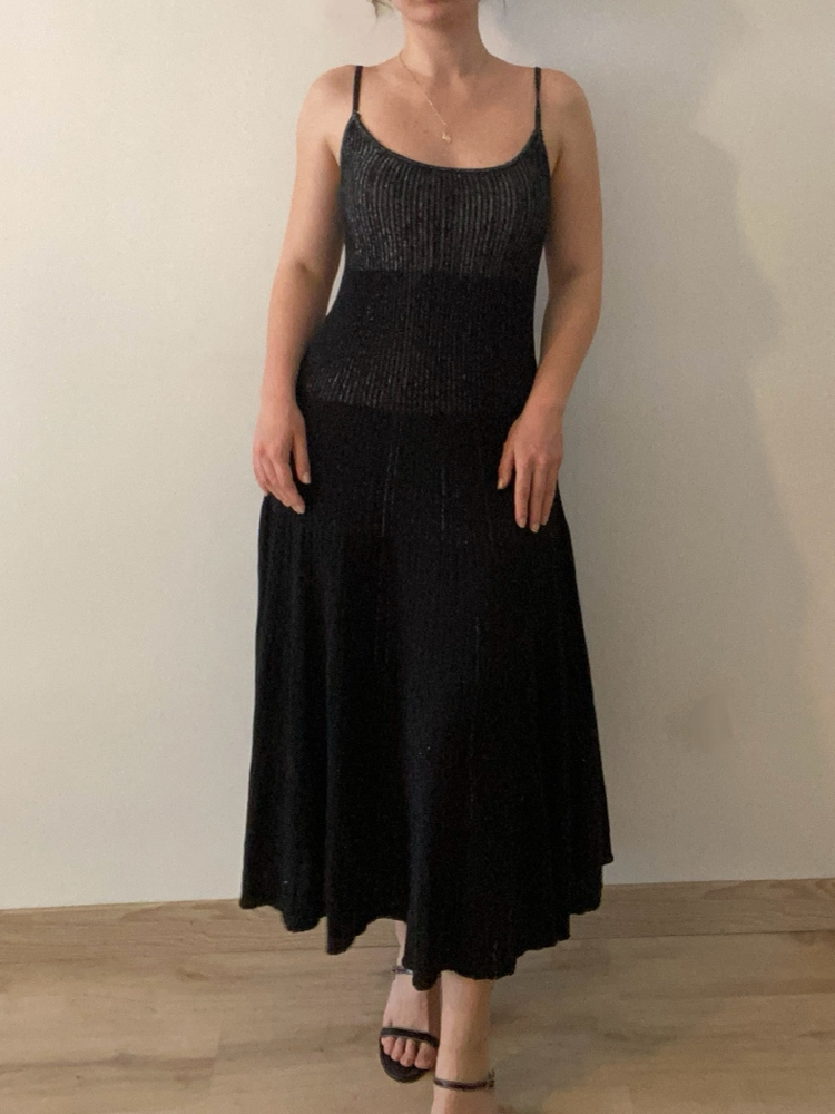 Vintage Etam Shimmery Black Dress