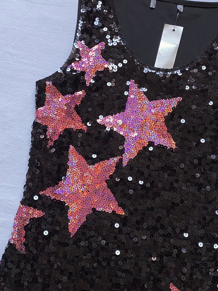 Vintage Star Sequin Mini Dress