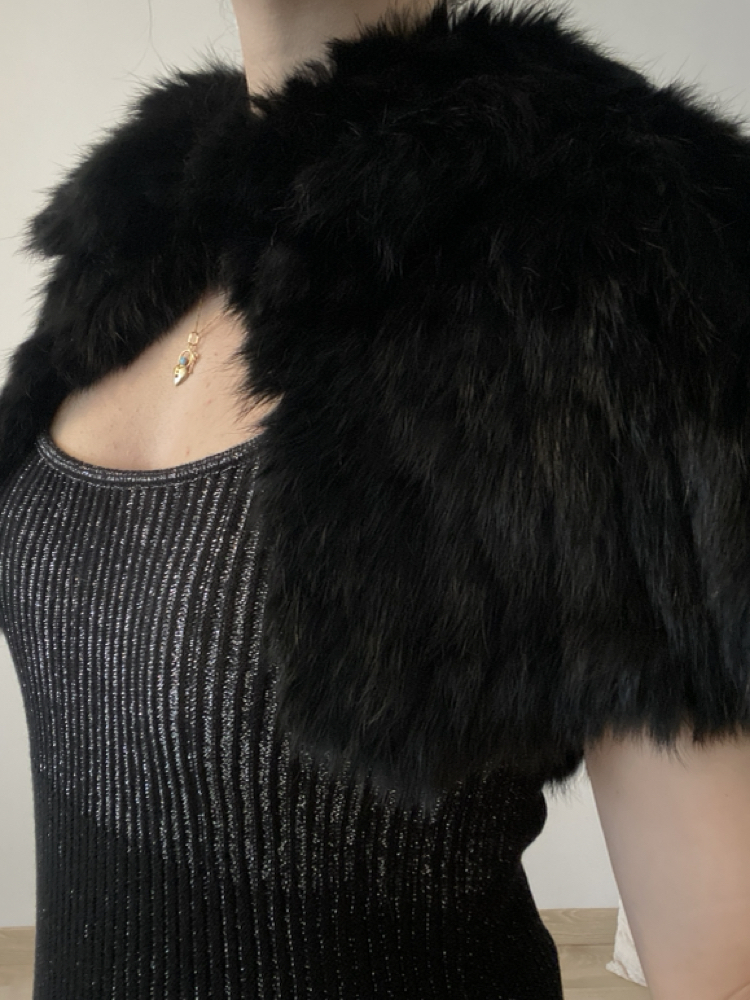 Vintage Rene Derhy Fur Bolero Cape