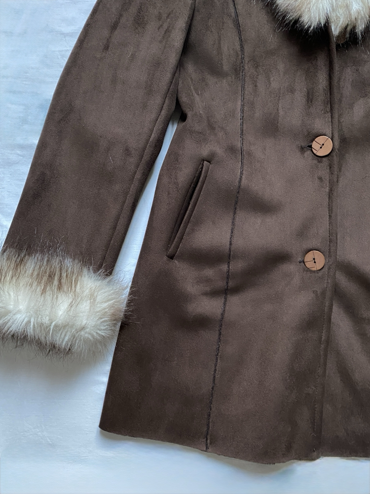 Vintage Fur Collar & Sleeve Detailed Coat