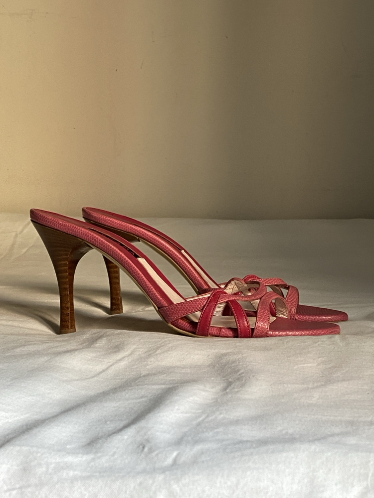 Escada Pink Leather Heels