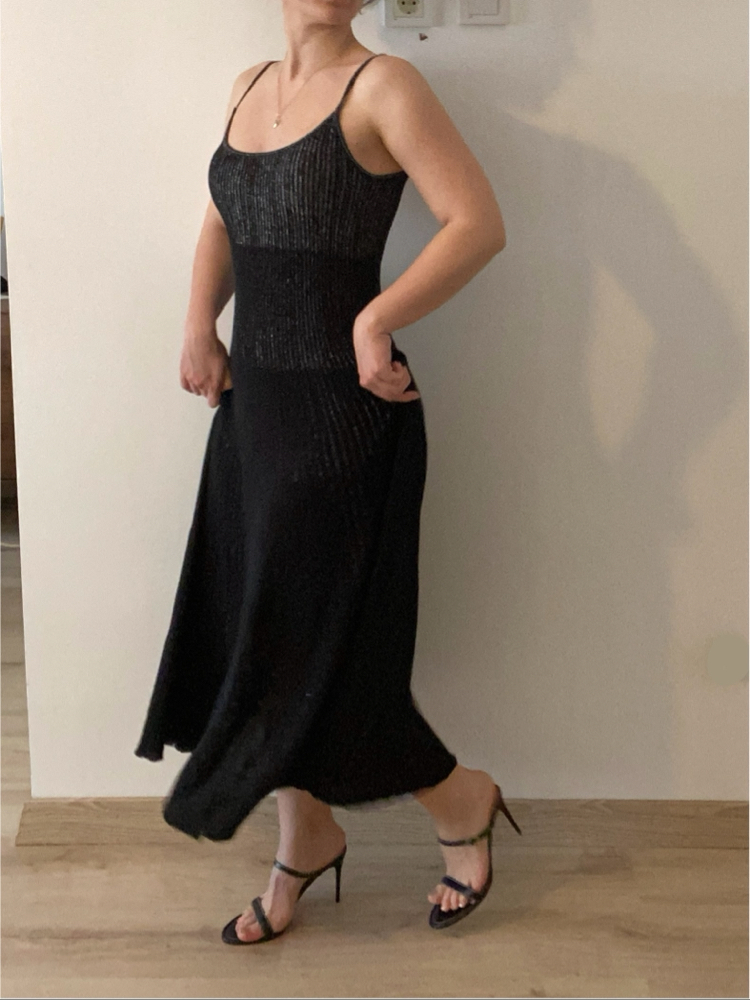 Vintage Etam Shimmery Black Dress