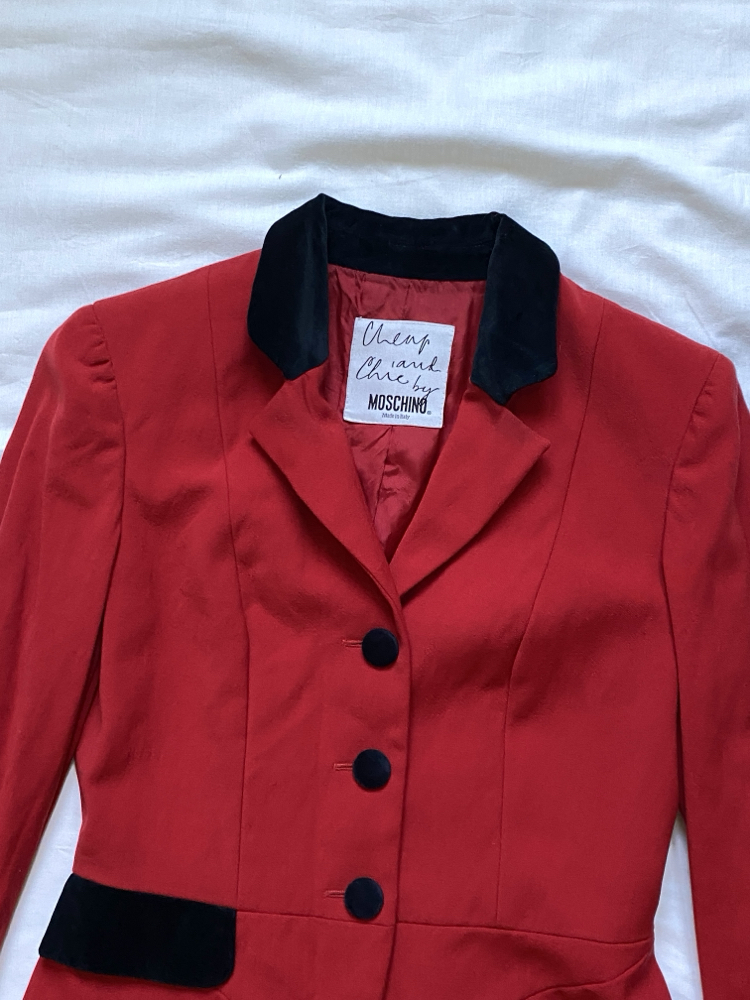 Vintage Moschino Wool Red Blazer Jacket