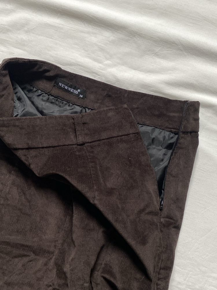 Vintage Corduroy and Satin Midi Skirt