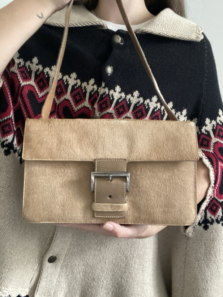 Vintage Prada Pony Hair Shoulder Bag *RARE