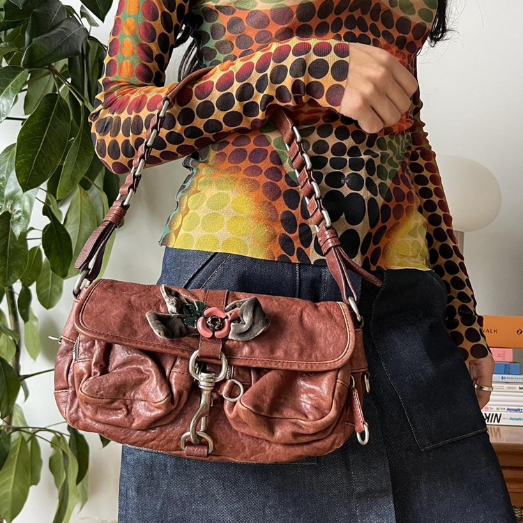 Vintage Miu Miu ‘00s Leather Shoulder Bag