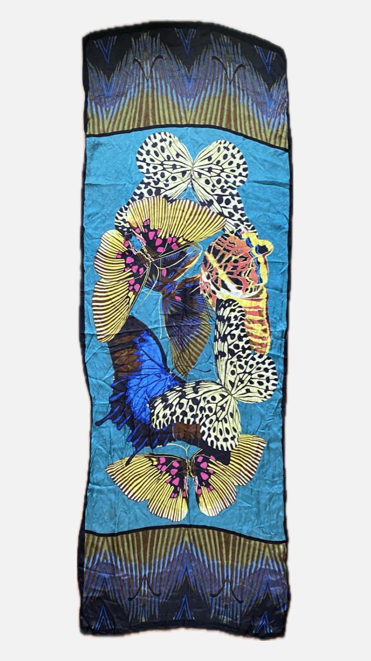 Vintage Roberto Cavalli Silk Butterfly Scarf