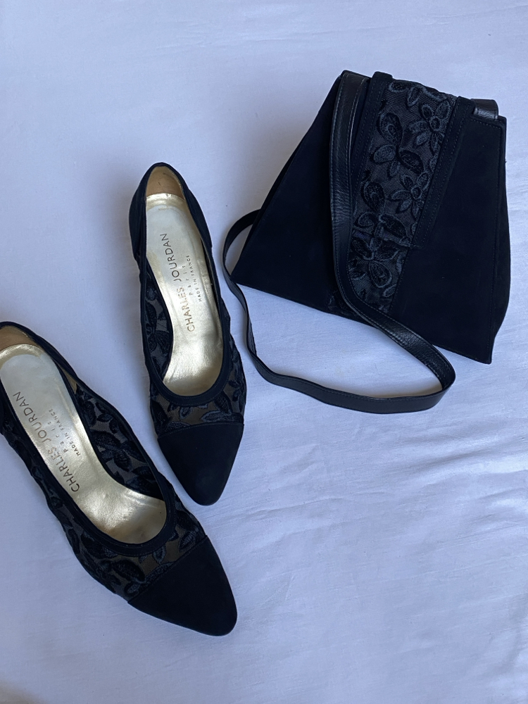 Vintage Charles Jourdan Heels & Bag Set
