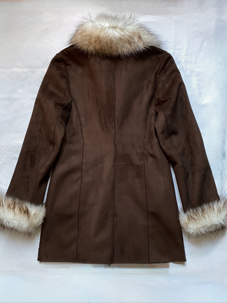 Vintage Fur Collar & Sleeve Detailed Coat