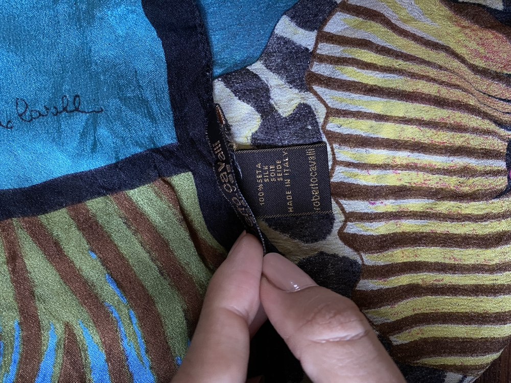 Vintage Roberto Cavalli Silk Butterfly Scarf