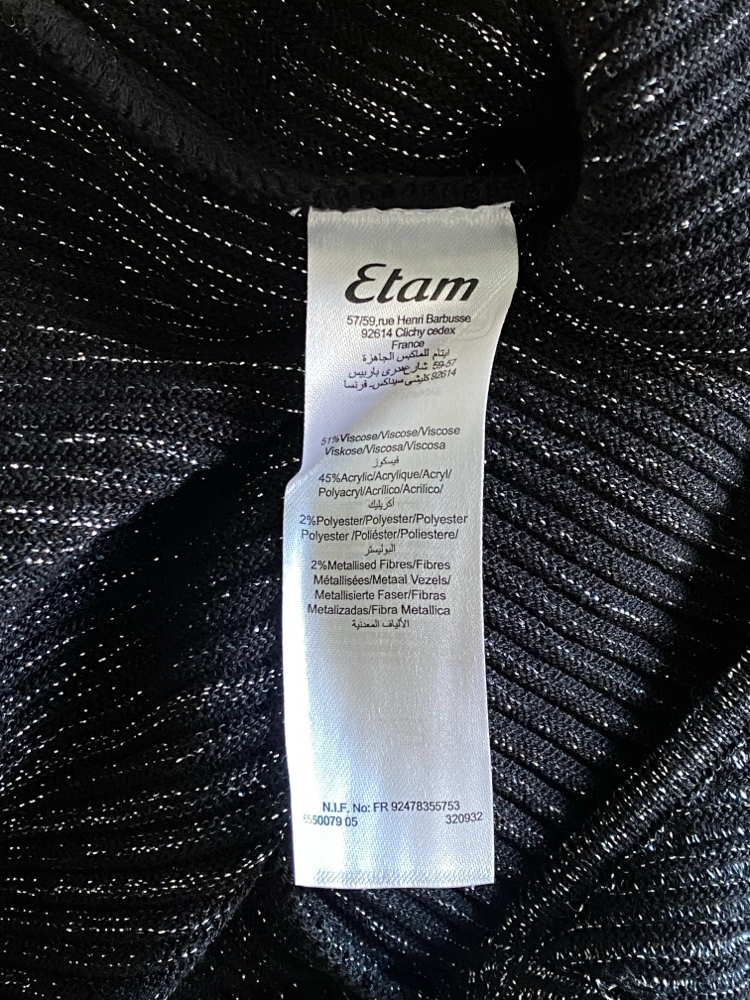 Vintage Etam Shimmery Black Dress