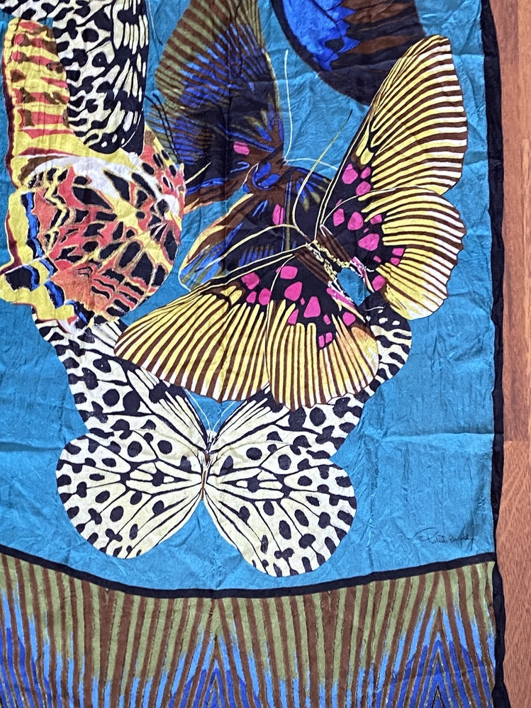 Vintage Roberto Cavalli Silk Butterfly Scarf
