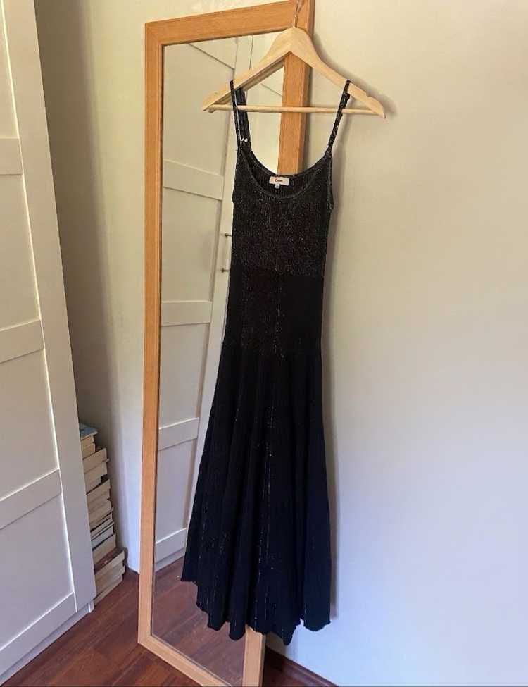 Vintage Etam Shimmery Black Dress