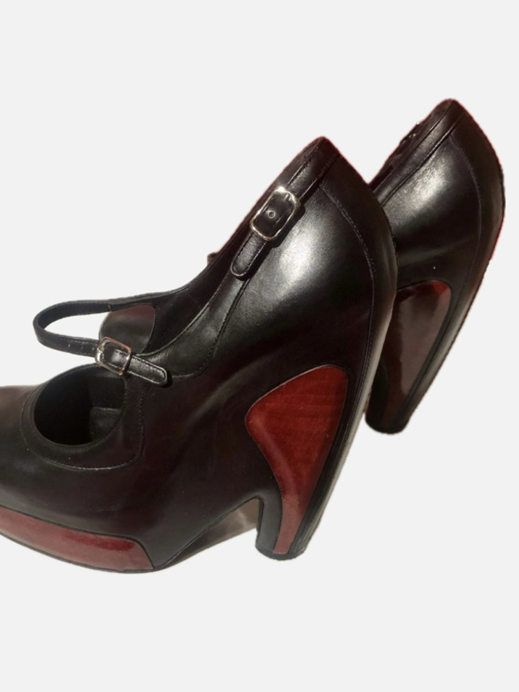 Vintage Balenciaga 2006 Platform Wedge Mary Janes Heels