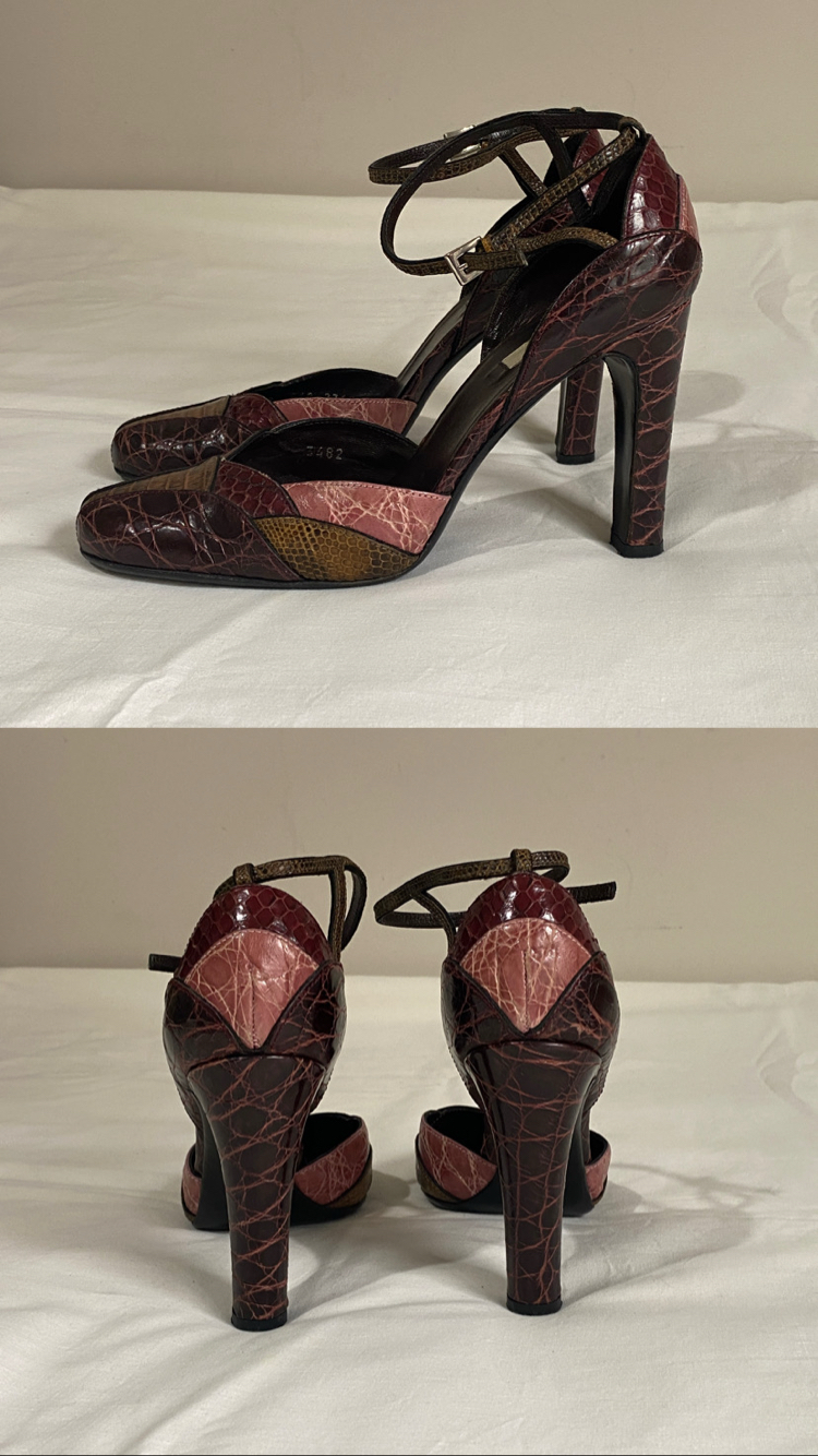 Vintage Prada Multicolour Python Leather Heels