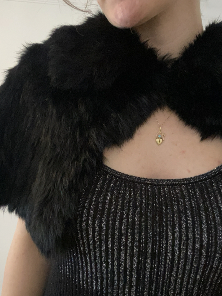 Vintage Rene Derhy Fur Bolero Cape