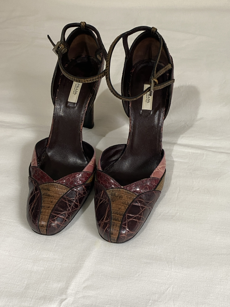 Vintage Prada Multicolour Python Leather Heels