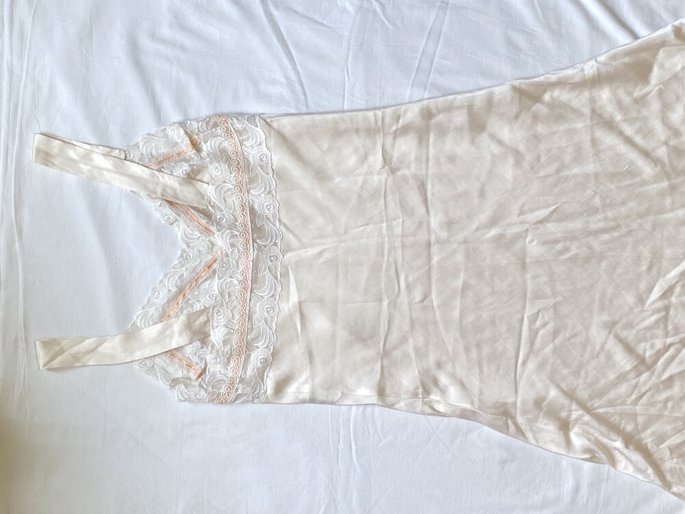 Vintage Blancherie Silk-Satin Slip Dress