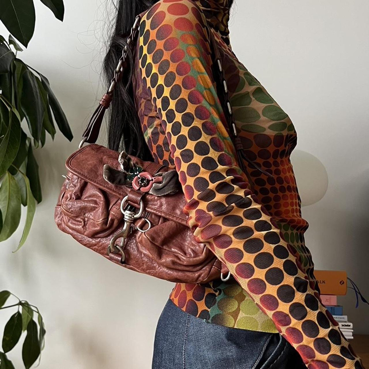Vintage Miu Miu ‘00s Leather Shoulder Bag