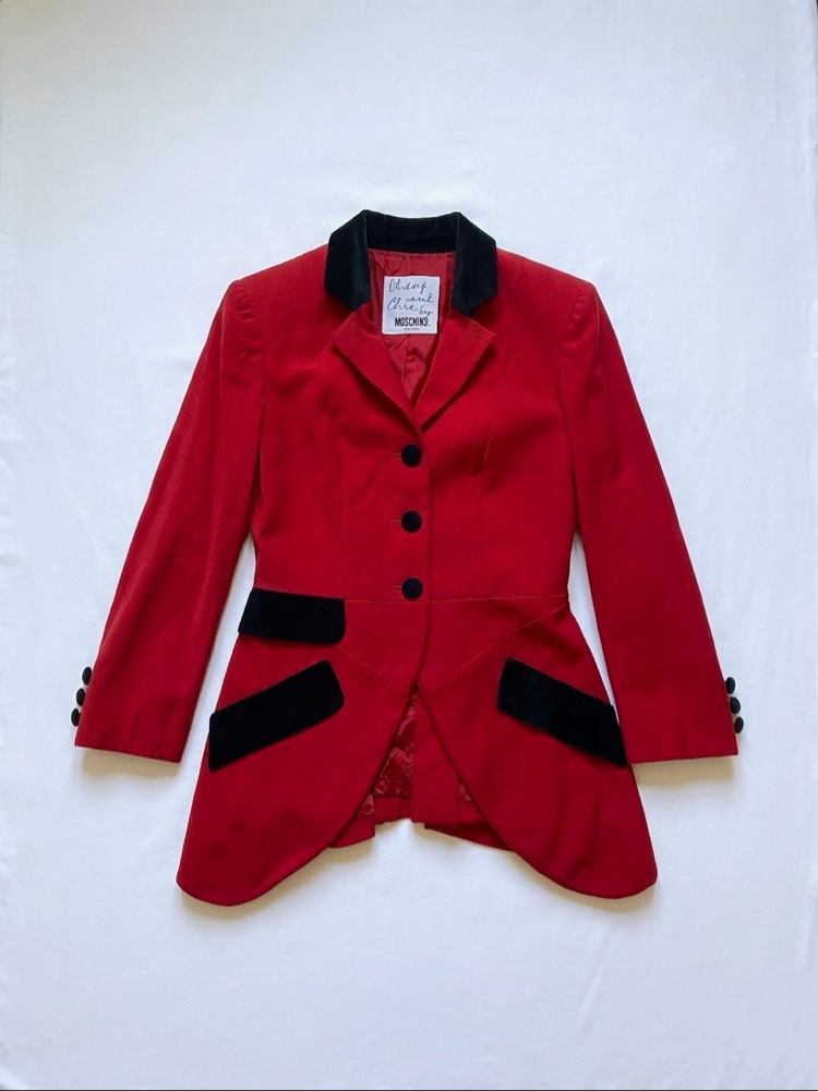 Vintage Moschino Wool Red Blazer Jacket