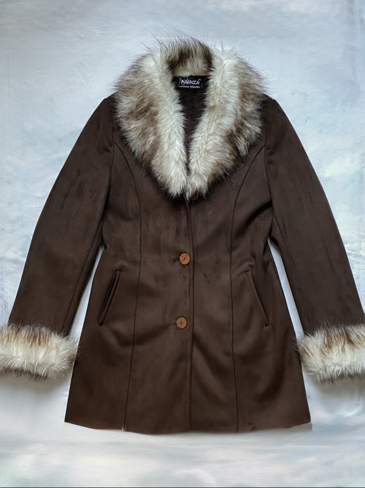 Vintage Fur Collar & Sleeve Detailed Coat
