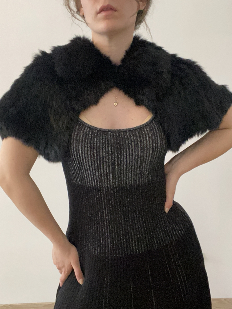 Vintage Rene Derhy Fur Bolero Cape