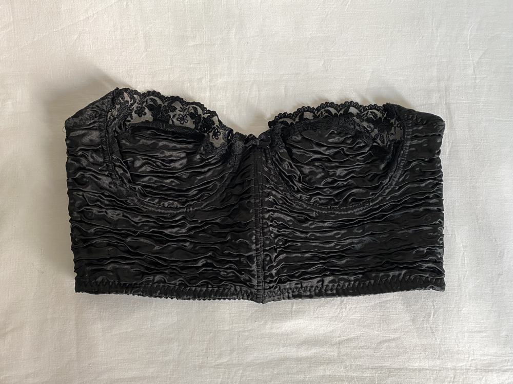 Vintage Satin & Lace Bustier