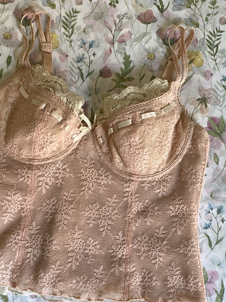 Vintage Rampage Lace Soft Pink Bustier