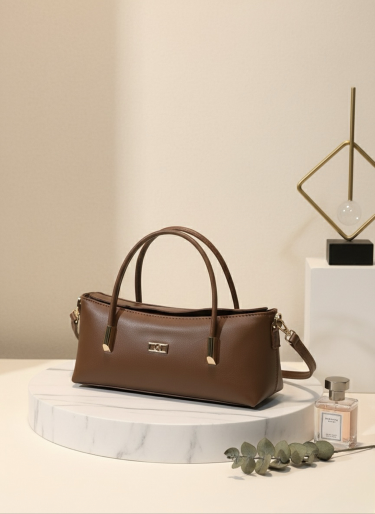 Taba Kadın El ve Omuz Çantası - Mini Baget Tasarım Modern Şık Çant