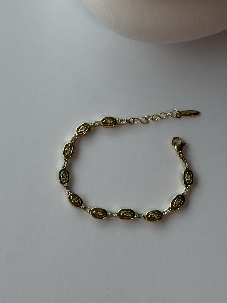 Taşlı Vintage oval bileklik | Xuping 