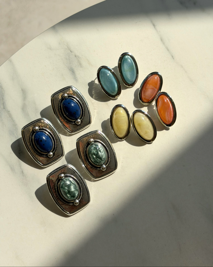 Soft oval küpe ✨