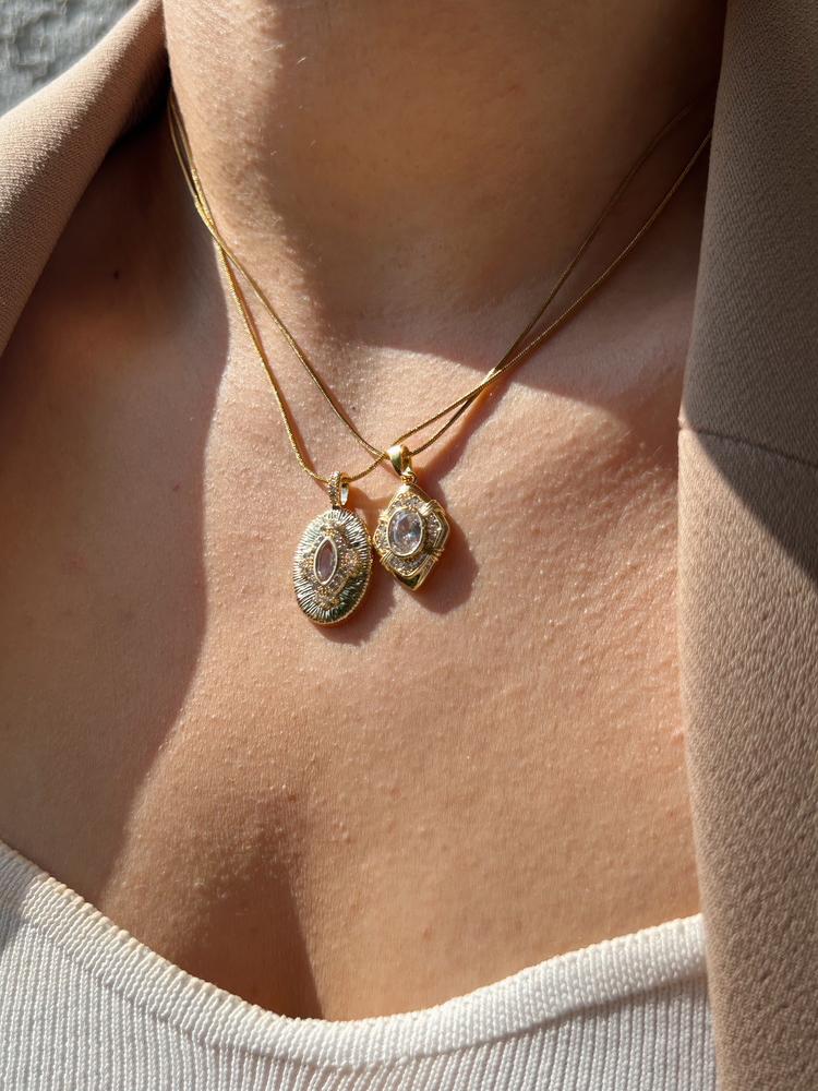 Oval Vintage Kolye | Çelik✨