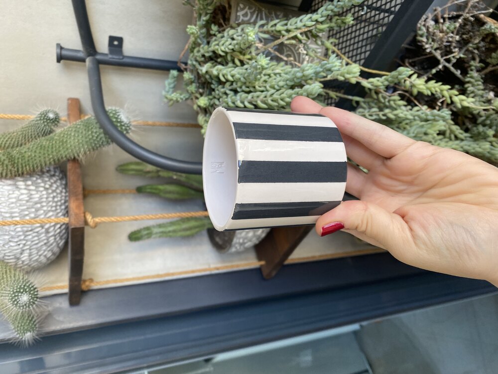 Black Striped Mug