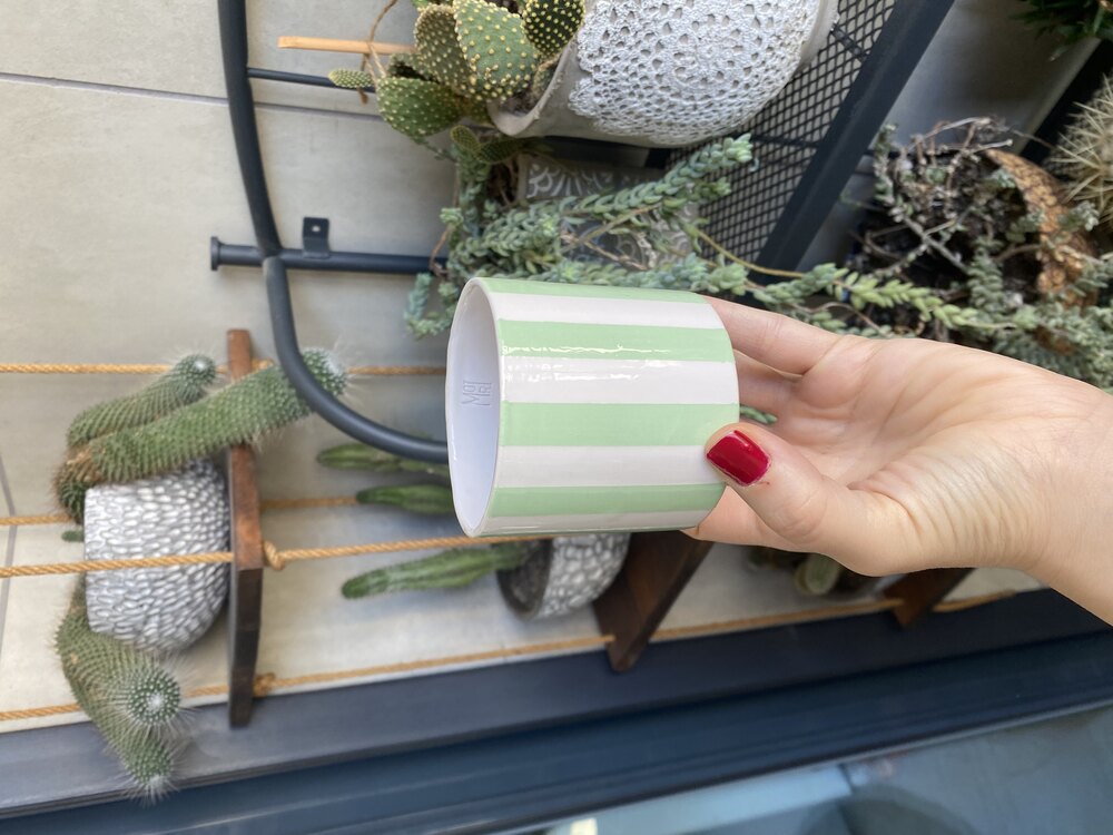 Mint Striped Bardak