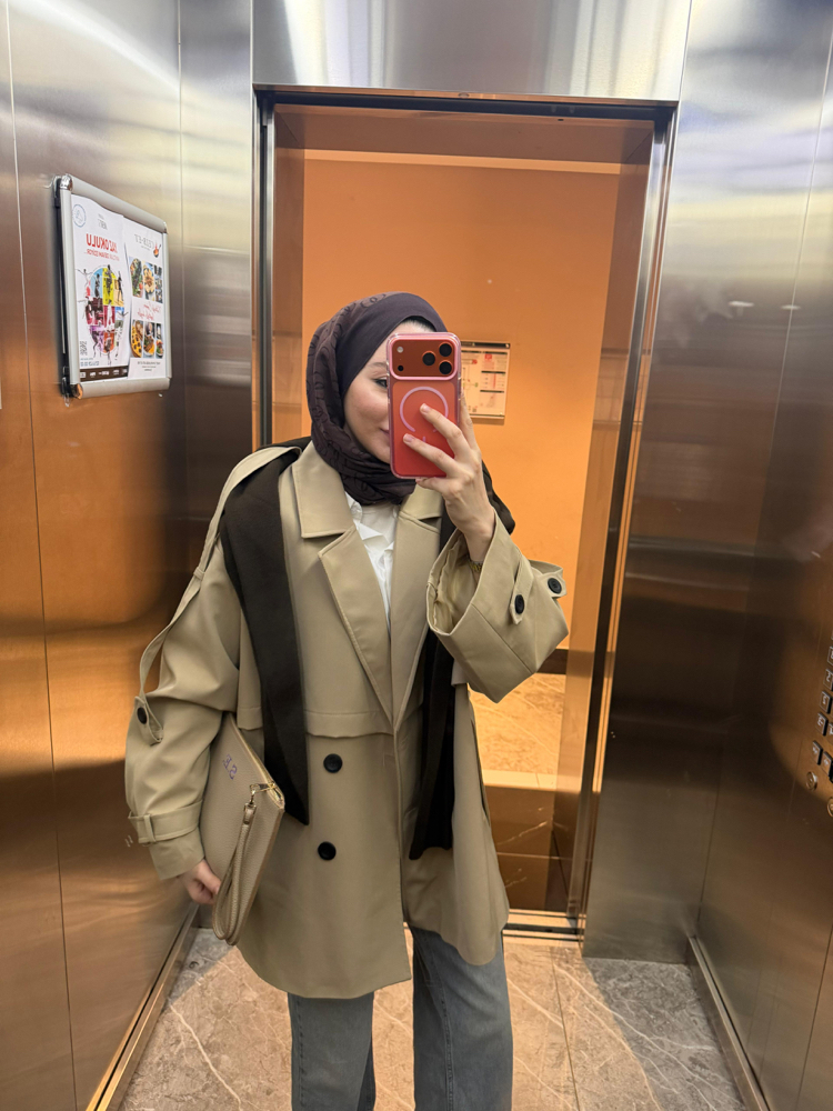Premium Kısa Trençkot Camel