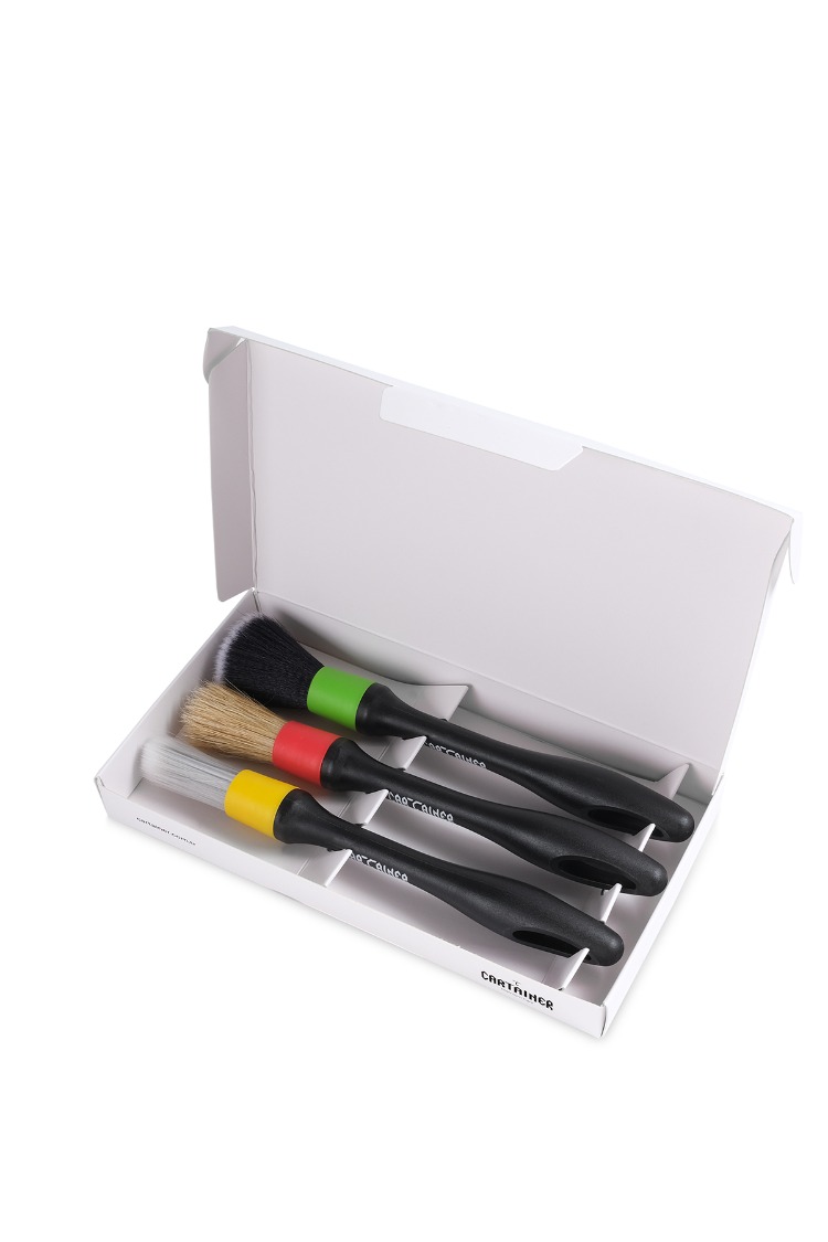 Cartainer Detailing Brush Set 3’lü Fırça Seti Siyah