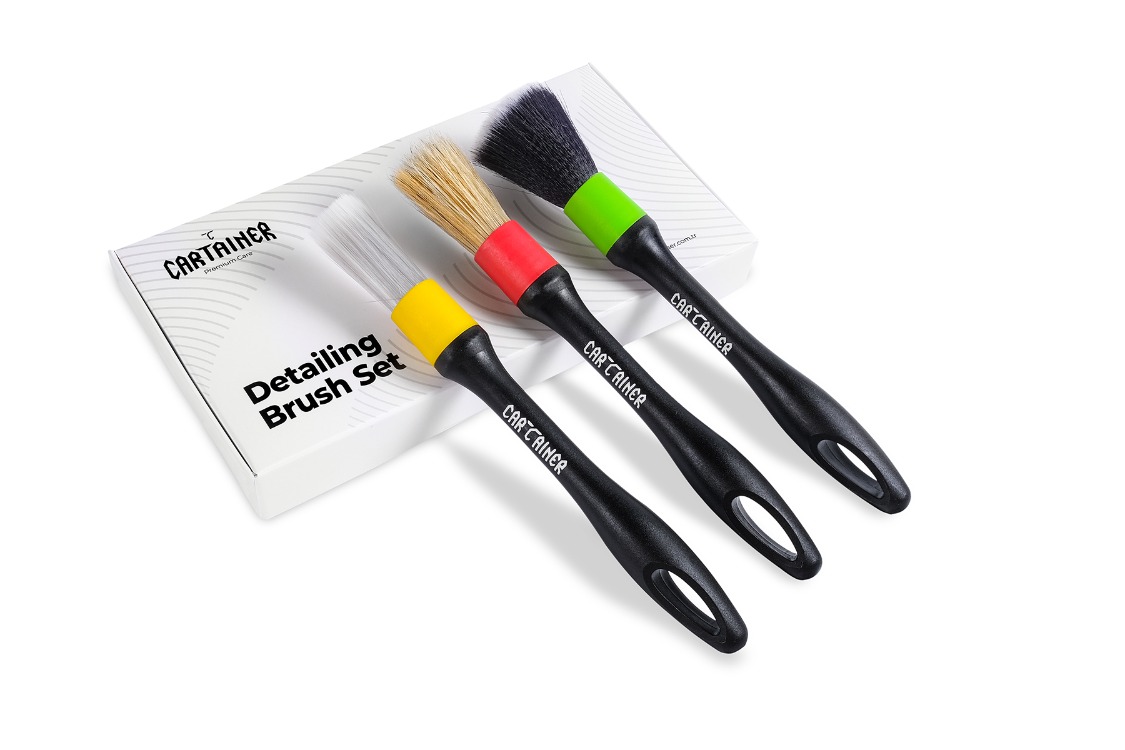 Cartainer Detailing Brush Set 3’lü Fırça Seti Siyah