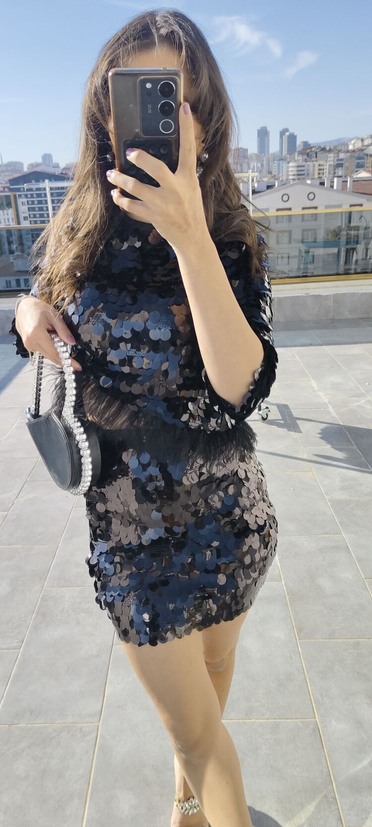 OTRİŞ DETAYLI PULLU BLUZ 