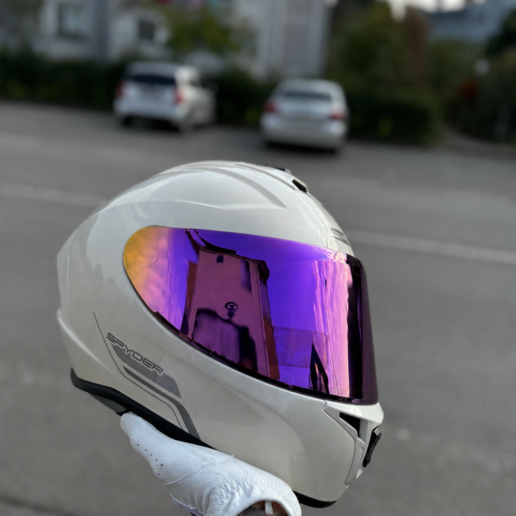 SPYDER KASK BEYAZ MOR VİZÖR