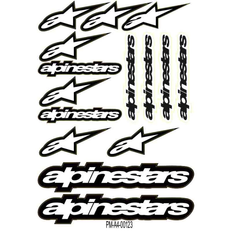 SPONSOR ALPİNESTARS TASARIMLI EKİPMAN KASK MOTORSİKLET STİCKER SETİ