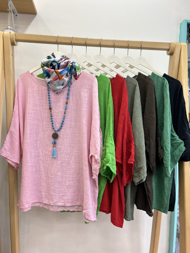 İtalyan Keten Minimal Bluz