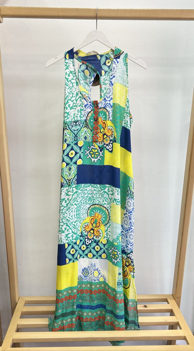 Butik Yazma Kolsuz Elbise