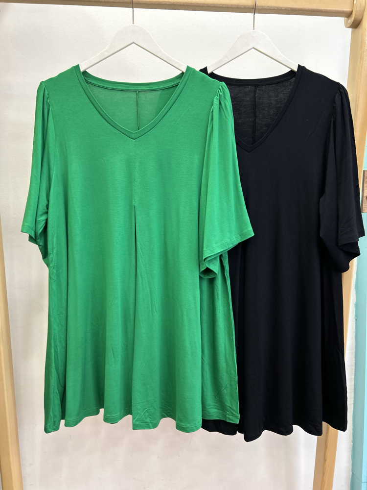 Pile Detaylı Tunik Boy Tişört ( Battal Kalıp)
