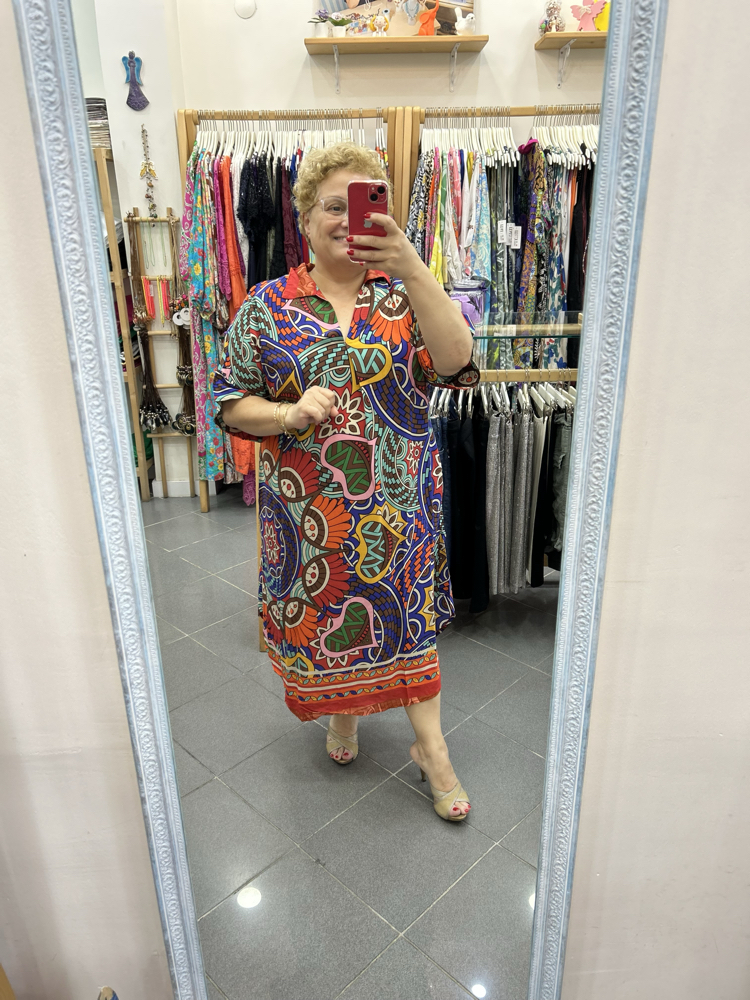 Butik Yazma Elbise Mandala Desen
