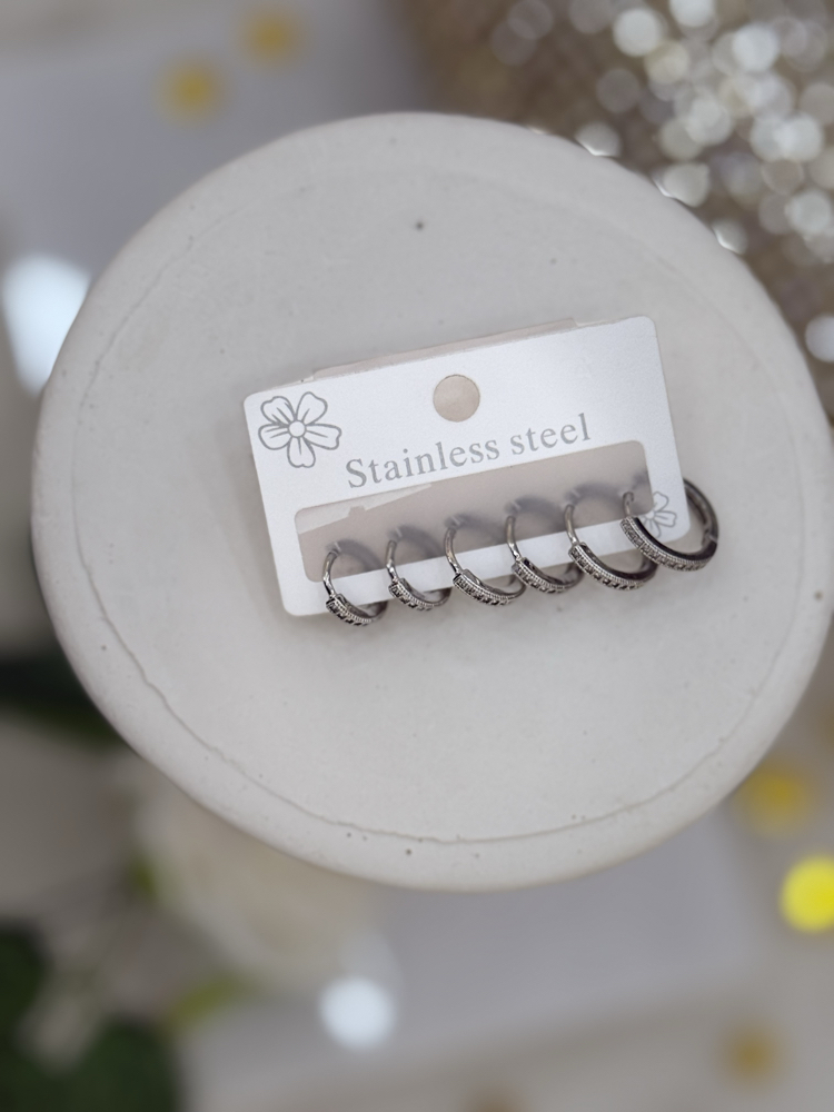 Stainless Steel Gümüş Halka Küpe