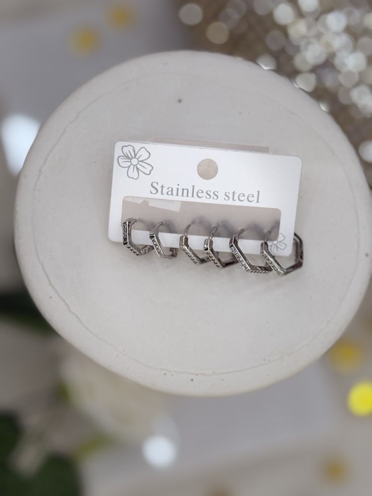 Stainless Steel Gümüş Halka Küpe
